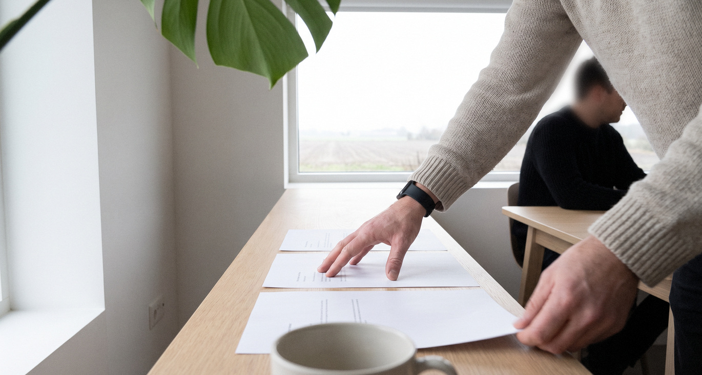 Twee collega's bekijken samen het stappenplan van een cybersecurity verbetertraject